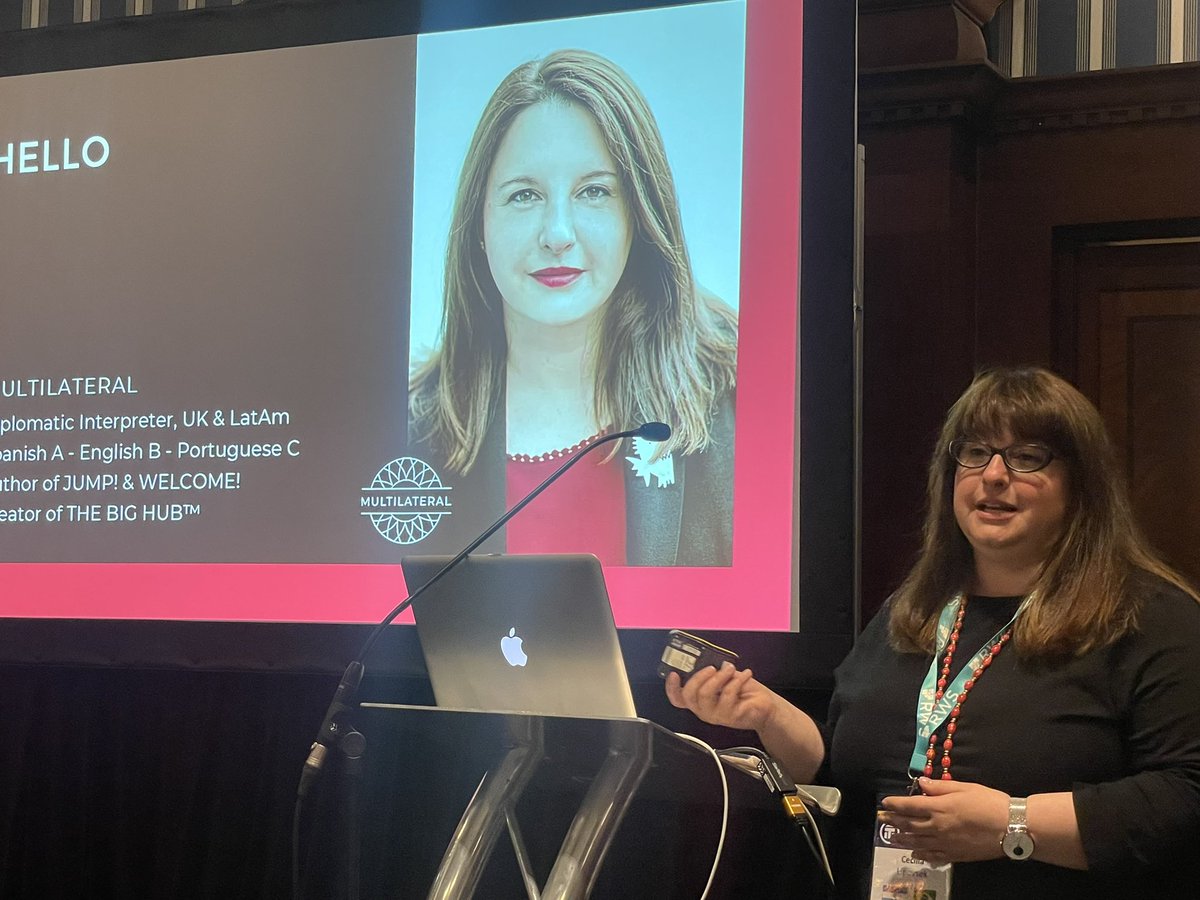 Starting the ITI conference with this inspirational lady - <a href="/cecilialipovsek/">Cecilia Lipovsek - The Diplomatic Interpreter</a> in Brighton  #ITIConf22 look forward to these two days packed with great presentations and catching up with friends and colleagues #1nt #brighton