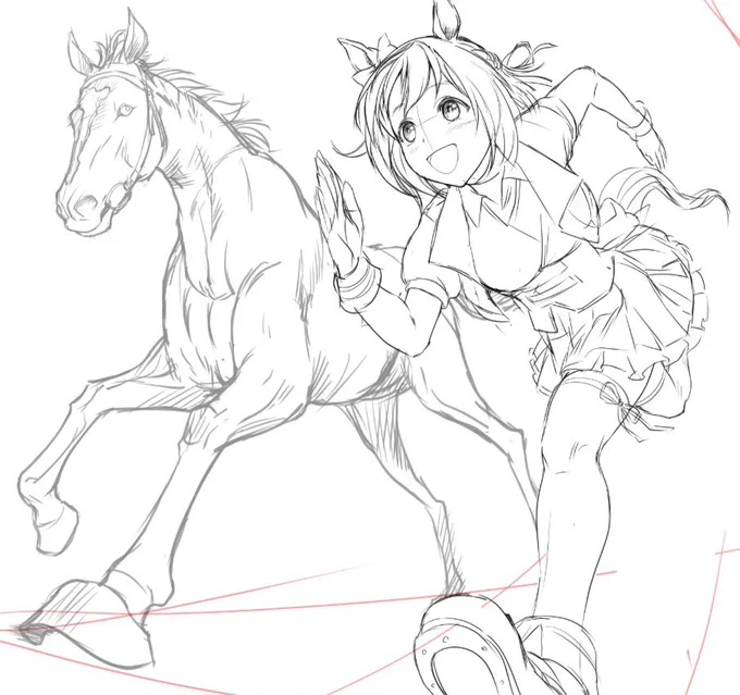 お次はスペちゃんとスペシャルウィーク号。
走る姿を描くの、馬よりもヒトの方が難しいと思うのは僕だけですか…(^_^;)??
#ウマ娘 #スペシャルウィーク 