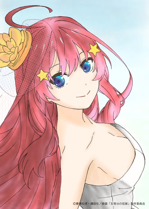 如月 ことはさんがTwitterに投稿した中野五月(五等分の花嫁)のイラスト。