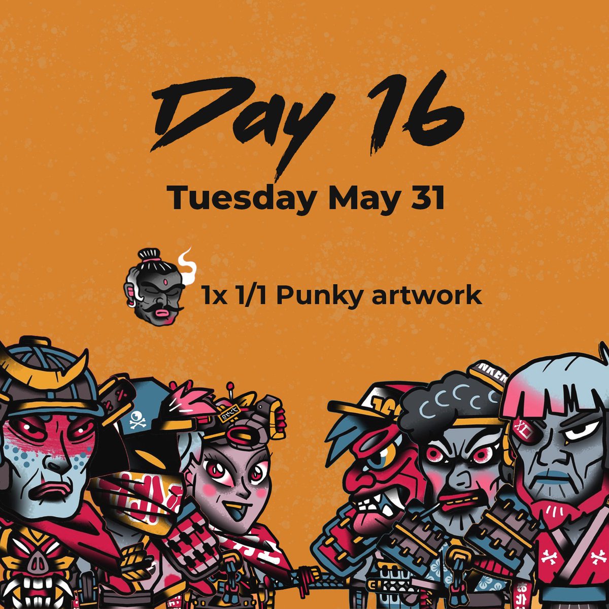 doganinmucidi's tweet photo. 🔥LAST DAY OF FINAL SACRIFICE!!🔥
For today, we have our biggests daily prize yet: a 1/1 artwork by @punky_kero made in celebration of the Seppuku era 🔥👺🔥
Burn a Warlord for a change to win (ends 11:59pm EST).
#Giveaways #NFTart #NFTartist #HOWLFam #NFTartwork https://t.co/Cetk7Pichz