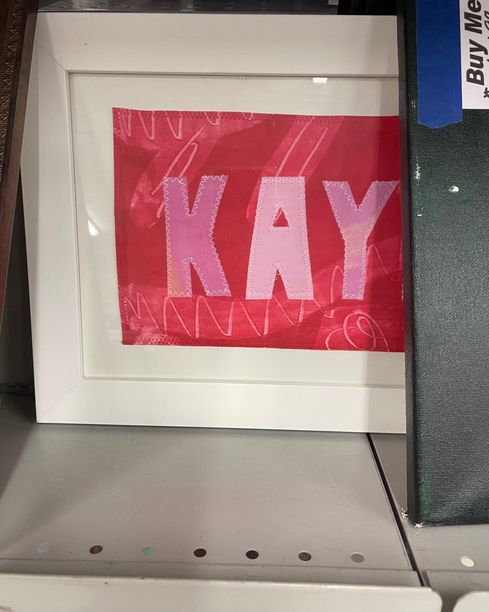 haileyhollywood's tweet photo. @congratspod 
My brain so badly wanted this to be an art piece that just said “KAY” 😂s’close. #churchofkay https://t.co/mvrS2O4GEt
