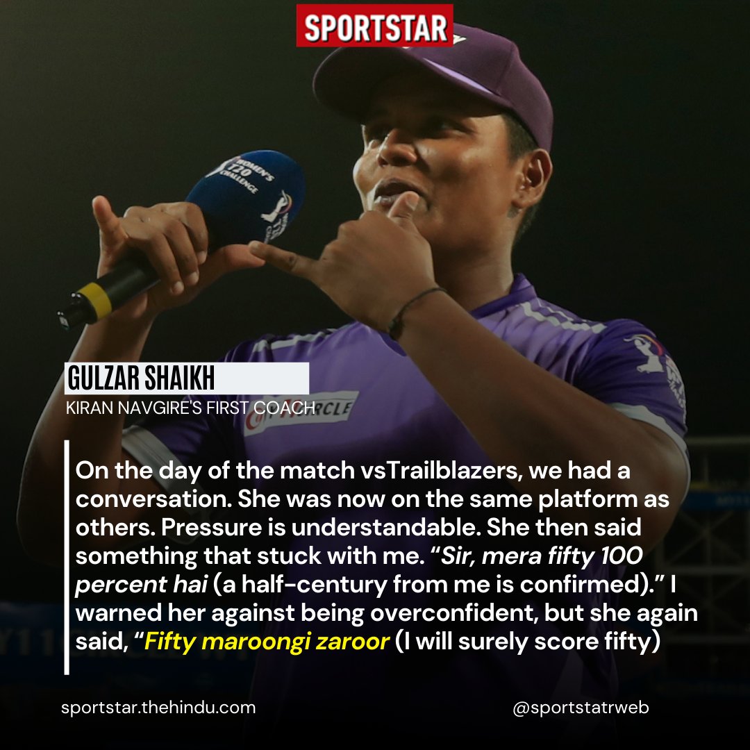 sportstarweb's tweet photo. Before her batting debut in the #WomensT20Challenge, #Velocity's Kiran Navgire promised her coach Gulzar Shaikh a 50+ score and delivered.
Shaikh tells @lav_narayanan why she is running out of time to catch the selectors' attention
INTERVIEW ⏩ https://t.co/Nq4Q8M6qMR
#WT20C https://t.co/SmkD9TyjWu