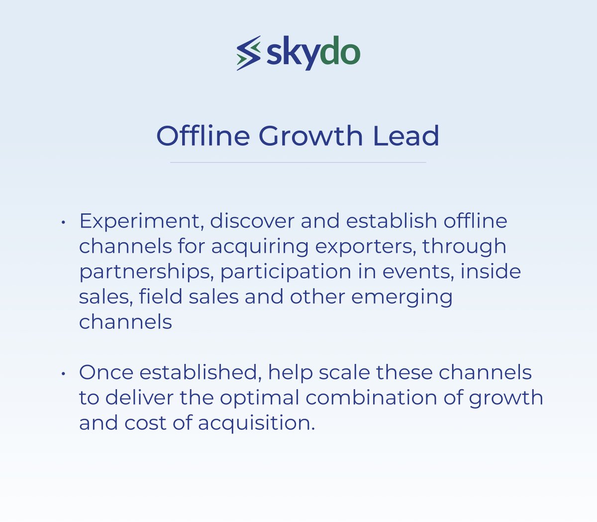 movinj's tweet image. We are hiring for 3 Growth roles at @_skydo

Please reach out if you have:
*2-4 years&apos; relevant experience
*Strong bias for experimentation
*Love for 0-to-1 problems

All roles based in Bangalore

Please RT / share with relevant high-potential folks you know. DMs open
