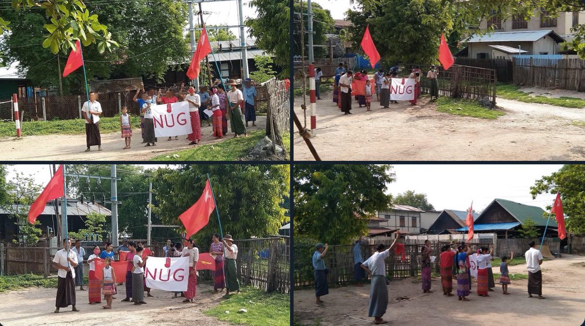Unrelenting people from Shwebo, Sagaing region, took a stride in marching as a strike to overthrow military dictatorship today, flying the flags high.   #2022May31Coup #HelpMyanmarIDPs #WhatsHappeningInMyanmar