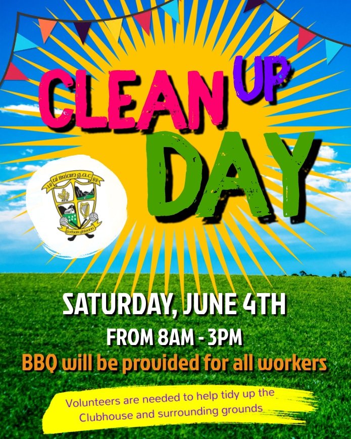 🔰Club Clean up Day🔰

Calling all members and volunteers to O'Brien's this Saturday for a Club clean up!

Bring a shovel, brush and barrow if you have one. 

BBQ will be provided for all workers also 😎🍻🍔🍟