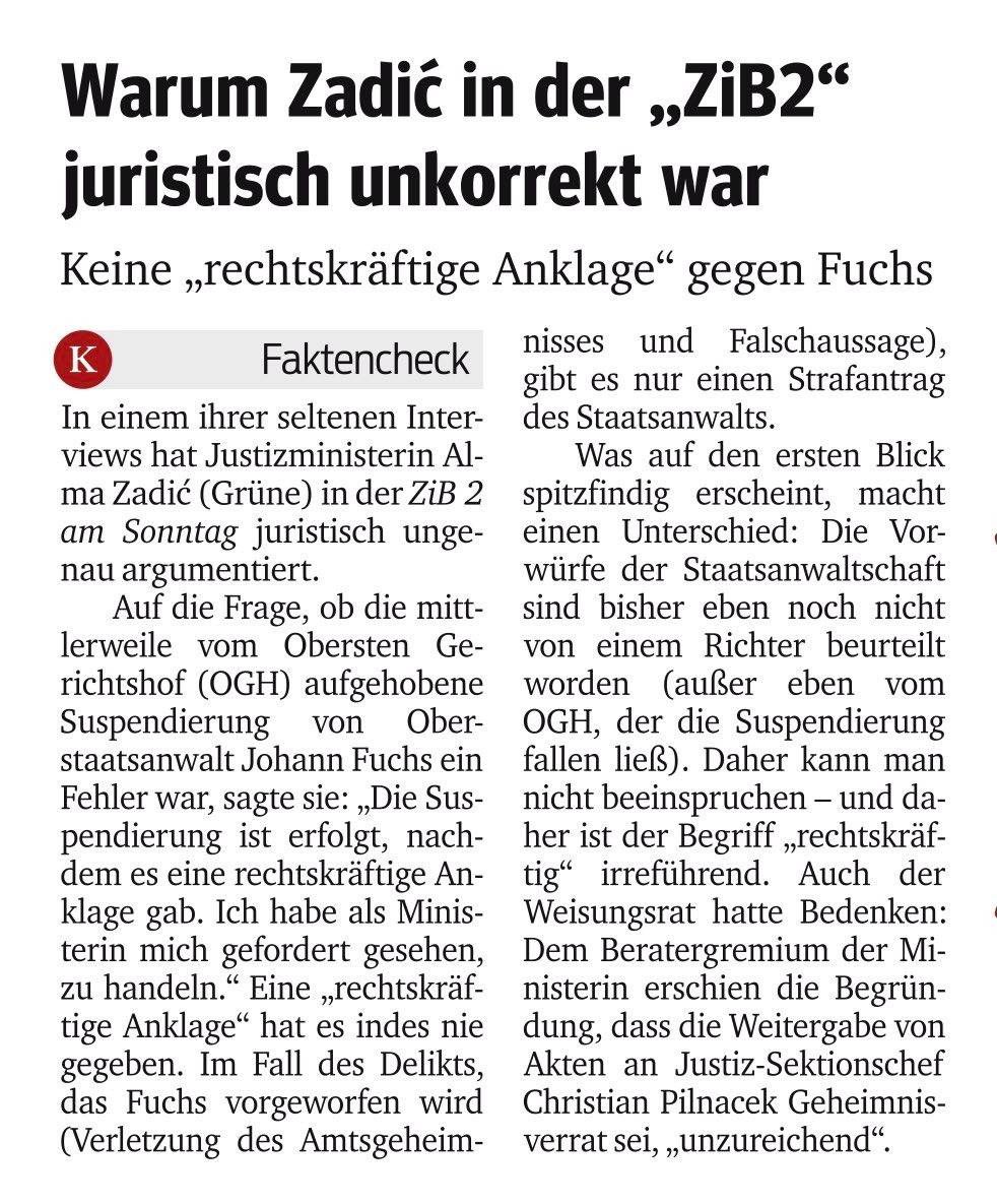 Faktencheck widerlegt Aussage von Frau Bundesministerin <a href="/Alma_Zadic/">Alma Zadić</a>. Wo bleibt der Aufschrei?