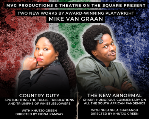 THE NEW ABNORMAL and COUNTRY DUTY Presented as a double bill - two brilliant new works by internationally acknowledged and award-winning SA playwright, Mike van Graan. 🎟️ plugintheatre.co.za 🗓️ 24 May - 11 June 📍 Theatre On The Square, JHB #TheStageConnection