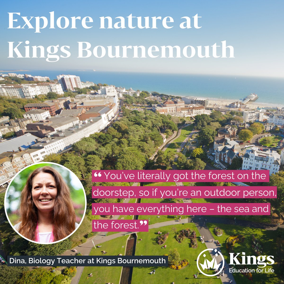 Dina, our Biology teacher at Kings Bournemouth tells us why #Bournemouth is a great city to live and learn in! ⛱️

Find out more about Kings Bournemouth: kingseducation.com/learn-english/… <a href="/Kings_Bmouth/">Kings Bournemouth</a>