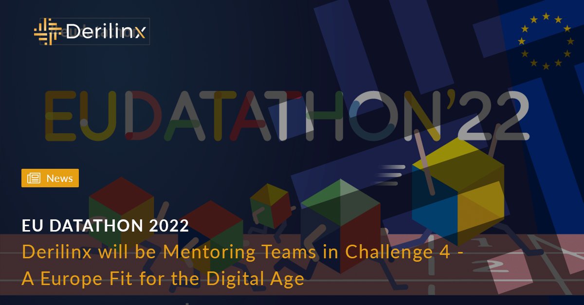 #EUDatathon 2022! As part of our 'Giving Back to the Community' approach Derilinx is  mentoring teams in Challenge 4 - A Europe fit for the #DigitalAge  👉 bit.ly/3LYtbi4
<a href="/EU_opendata/">data.europa.eu</a> <a href="/100europeans/">100 Europeans</a> <a href="/Ajapaik/">Ajapaik.ee</a> <a href="/RobertKunicki/">Robert Kunicki</a> <a href="/WeiBoWen/">Tim Werkhoven</a>
#OpenData #DataSharing #Datathon