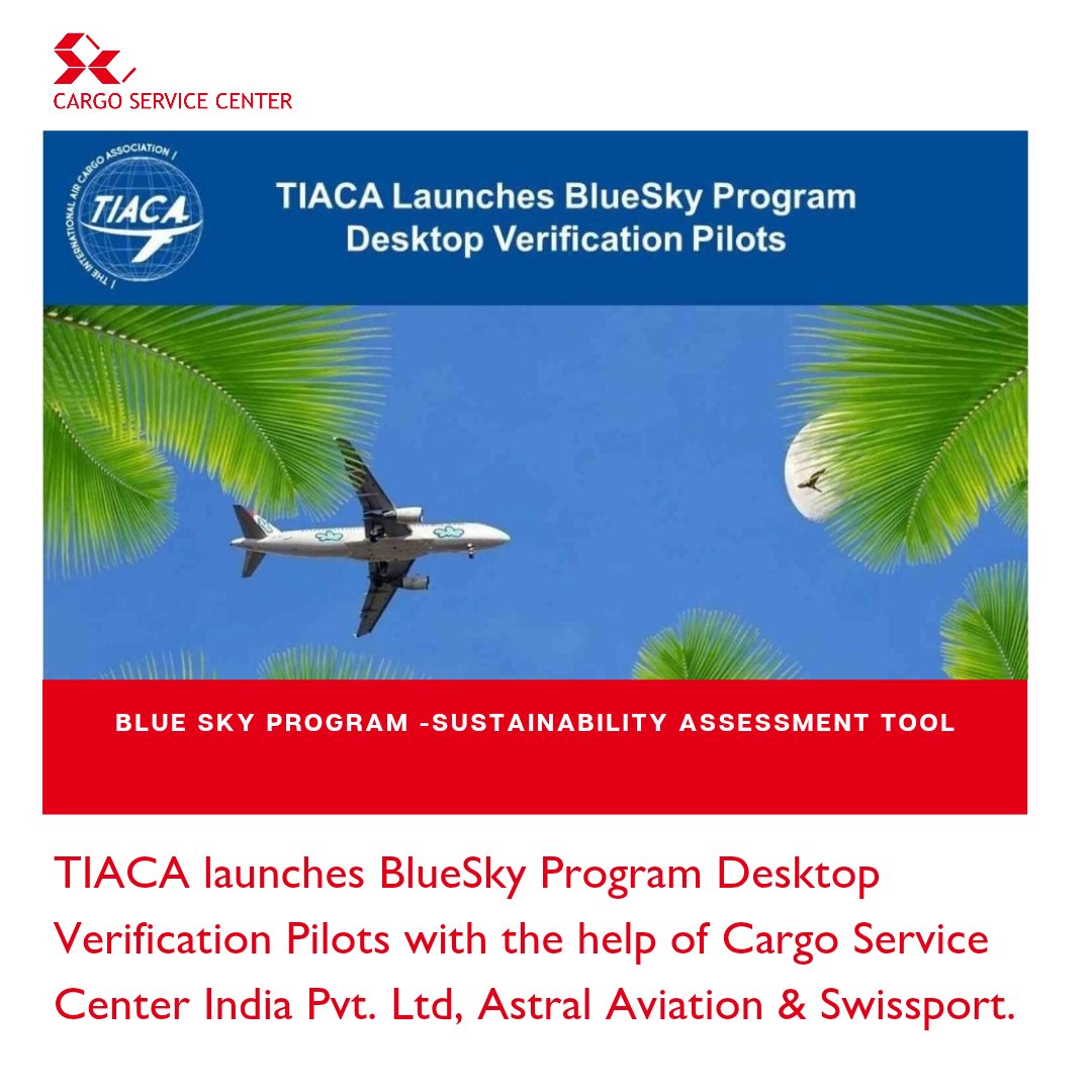 CSCIndia_PvtLtd's tweet image. #NewsAtCSC |  TIACA @tiacaorg launches BlueSky Program Desktop Verification Pilots with the help of Cargo Service Center India Pvt. Ltd, Astral Aviation &amp;amp; Swissport. Read more:
linkedin.com/posts/cargo-se…

 #aircargo #tiaca #airfreight #sustainability #blueskyprogramme