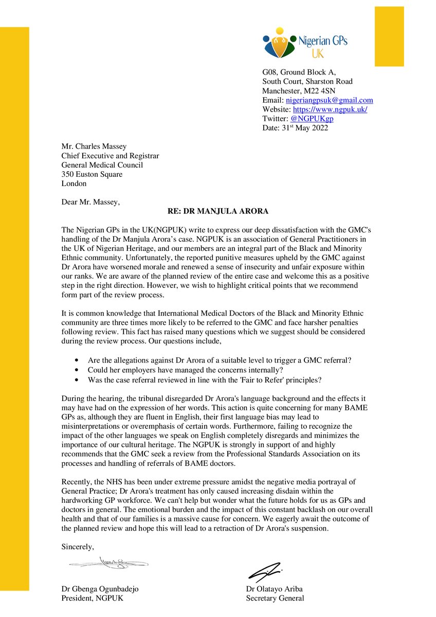 NGPUKgp's tweet photo. An open letter to the @gmcuk regarding Dr Manjula Arora... https://t.co/Xe1nS17D3H