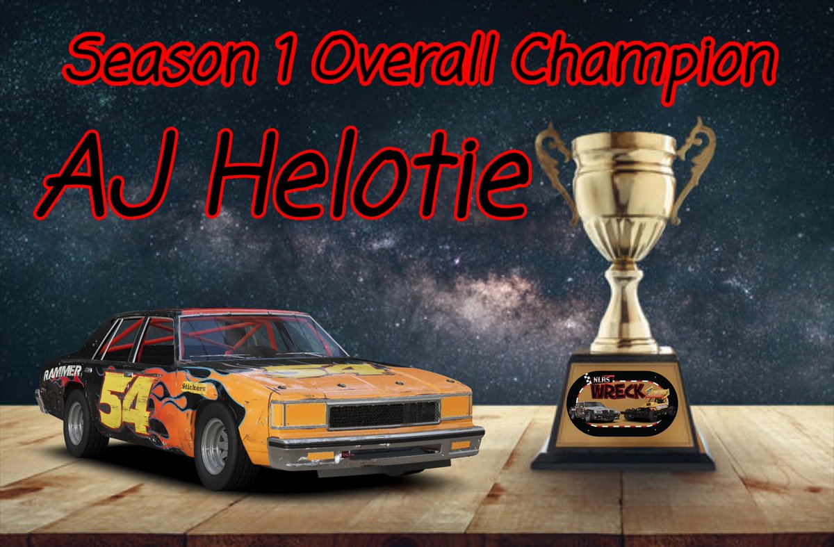 WRECK2022's tweet photo. Also Congratulations to our #OverallChamp and #RacingChamp @RowdyAJ54 hell of a season Champ, let's see if you can defend your crown in Season 2 https://t.co/Uv4idPip0B
