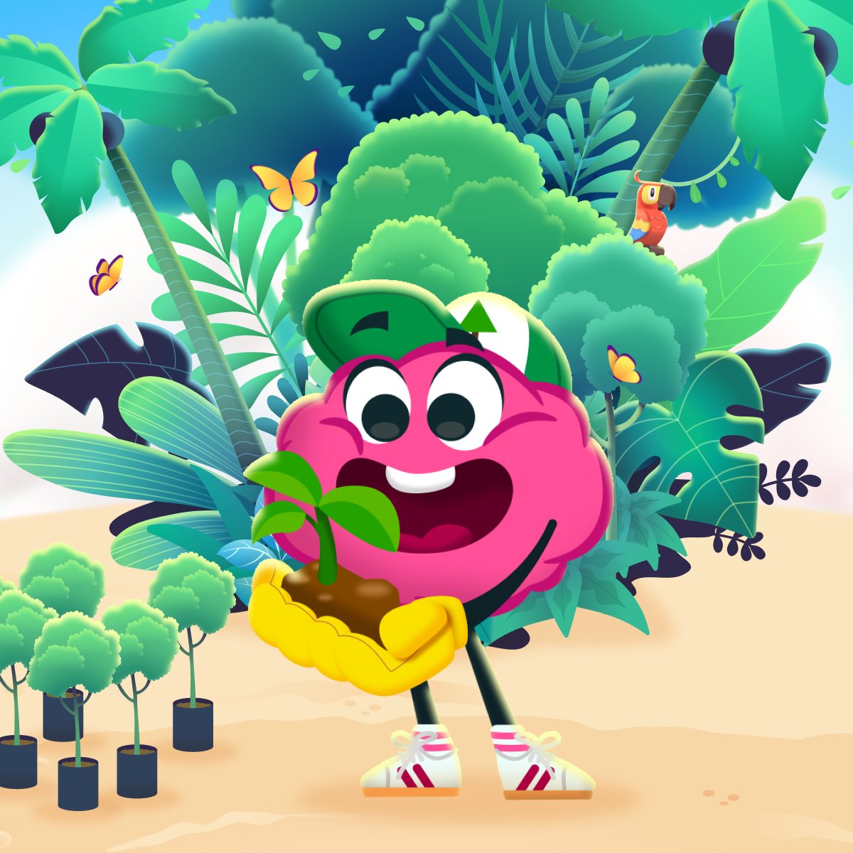wordbraingame's tweet photo. On June 2nd, we invite you to join Brainy's quest to help save our forests! 💚
We have teamed up with UN’s #Playing4thePlanet Alliance to raise awareness about deforestation, address its impact on our planet, and help plant and protect 1 million trees!🌳 
🌱Stay tuned! #WordBrain https://t.co/jyCjEKbITP