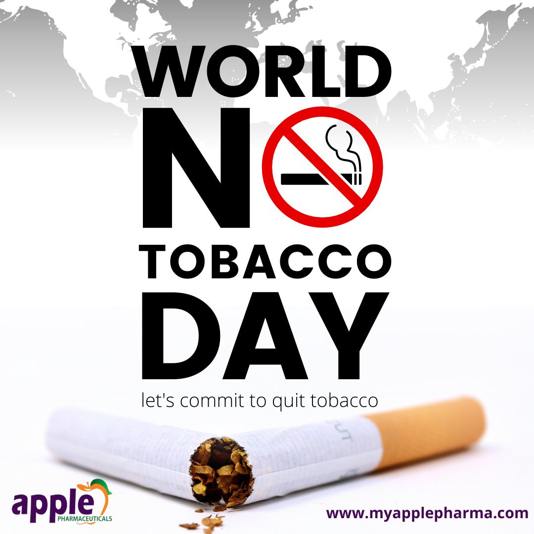 myapplepharma's tweet photo. WORLD TOBACCO DAY
.
.
.
#applepharma  #worldnotobaccoday #notobacco #quitsmoking #nosmoking #stopsmoking #smokingkills #health #smoking #tobacco #covid #notobaccoday #cigarette #smokefree #nosmoke #smoke #vaping  #motivation #vapelife https://t.co/gp3rB7QfqZ