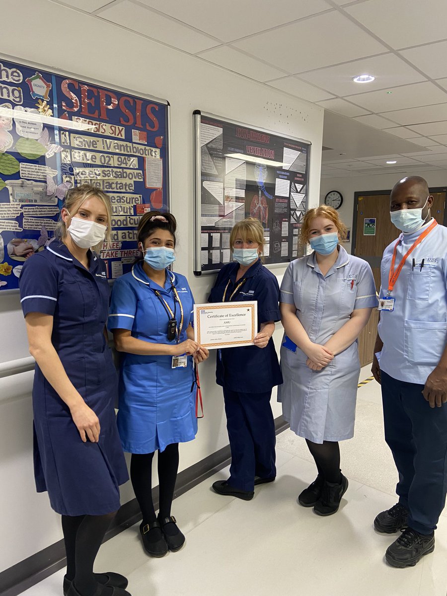 Congratulations to AMU at ORC for receiving this months Certificate of Excellence for delivering fantastic sepsis care to their patients 👏 👏 @amu_ward6 <a href="/MFT_CSS/">MFT_CSS</a> <a href="/MFTnhs/">MFT NHS</a> <a href="/Acute_Care_Team/">Acute Care Team</a> #sepsis