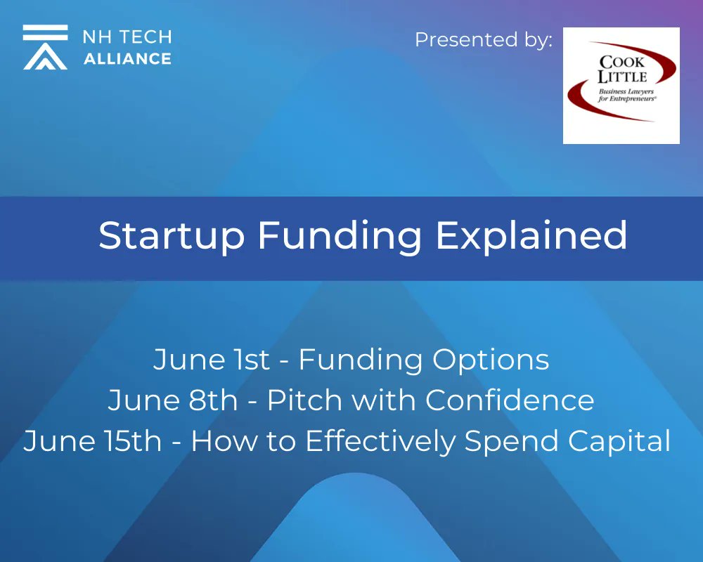 Funding a startup can be a confusing and daunting process. Attend the Startup Funding Explained webinar to learn about the different types of funding that are available and how you can target your approach when you need to raise funds. 
nhtechalliance.org/startup-fundin…