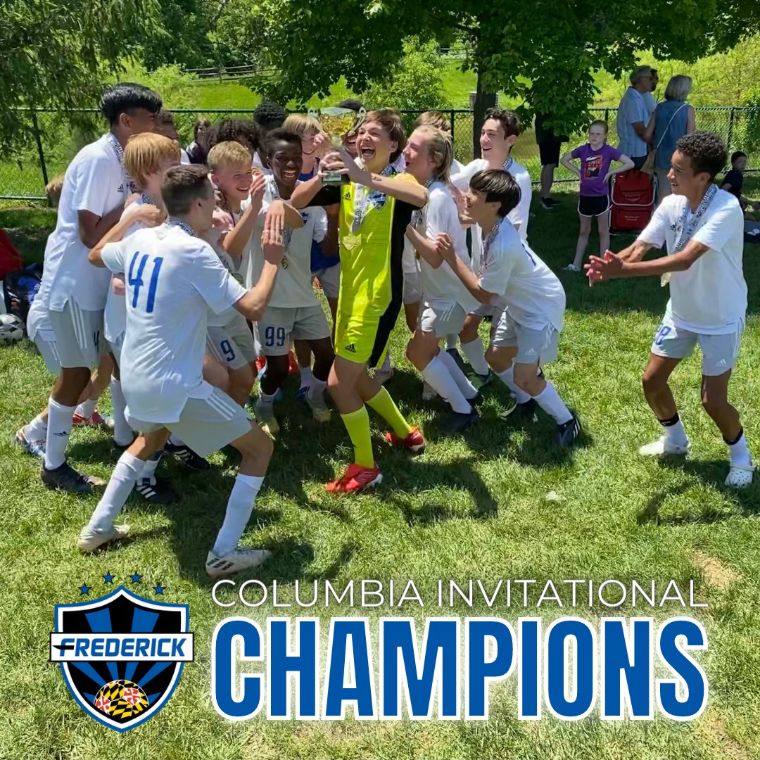 FCFrederick's tweet photo. Congrats to the 08 Boys who were Columbia Invitational champs this weekend! Way to go boys, Coach Joe, and Coach Colin! #fcfrederick #champs #columbiainvitational https://t.co/pnQohLQS5T