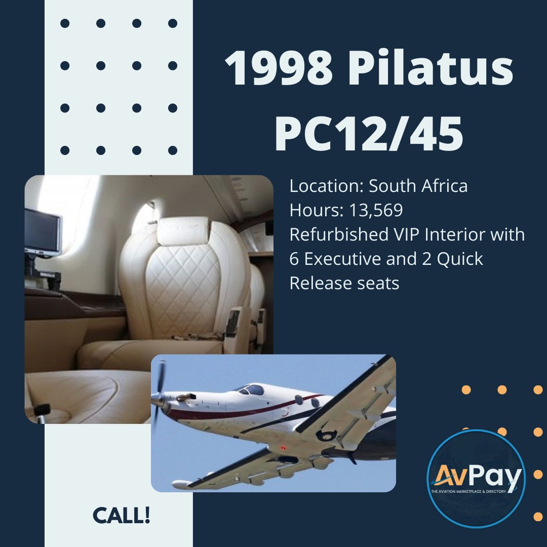 View specs at avpay.aero/company/next-a… 
#pilatus #pilatuspc12 #businessaviation #aviation #pilotlife #aircraft #aircraftsales #aircraftforsale #avpay #airplane