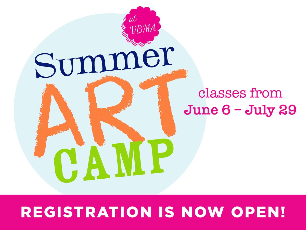 School is OUT! Time to sign-up for the VBMA Summer Art Camp! Registration is open! Check-out the classes online at ow.ly/B7al50Jj1MY