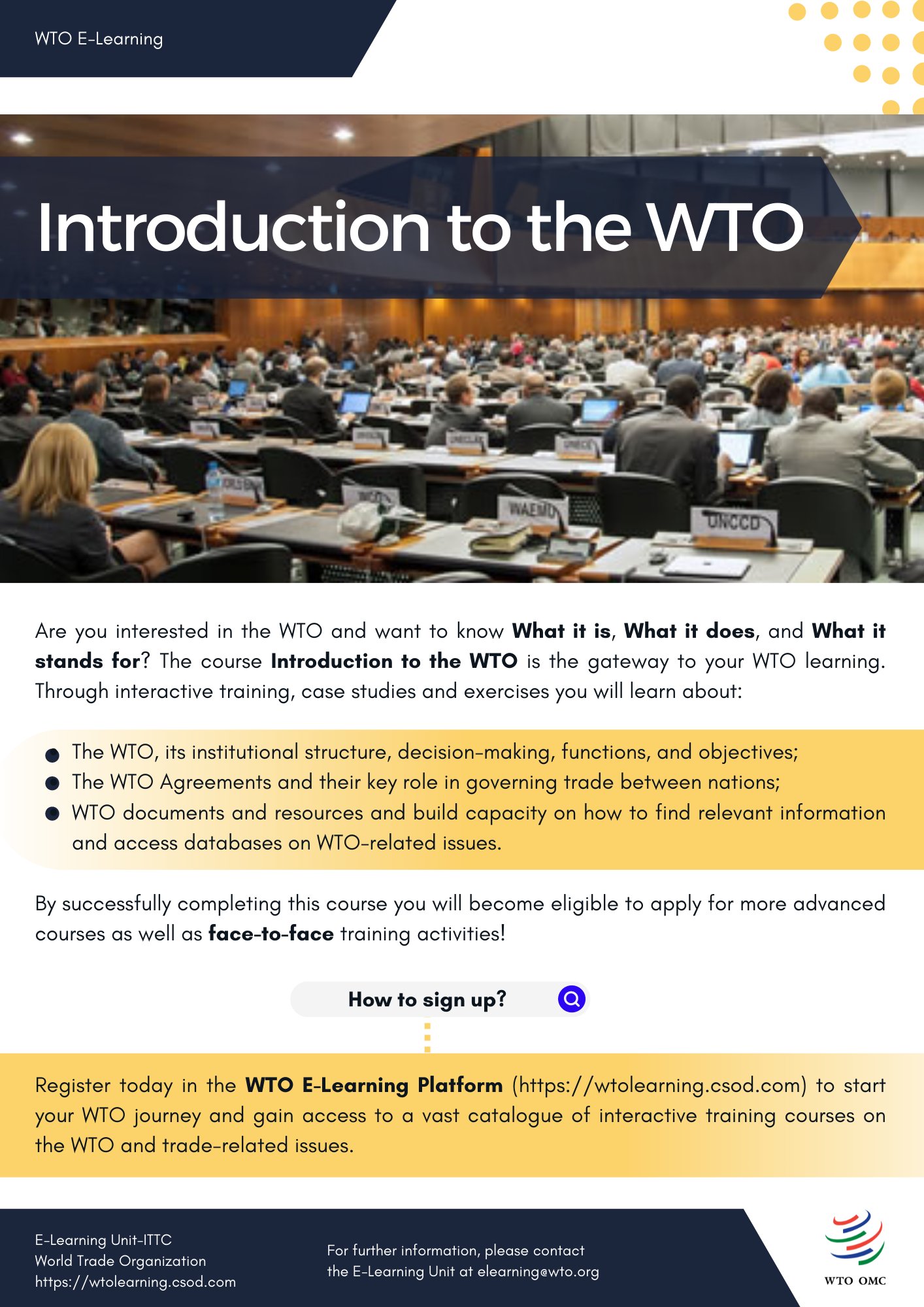 WTO ECAMPUS on Twitter "Register today in the WTO ELearning Platform