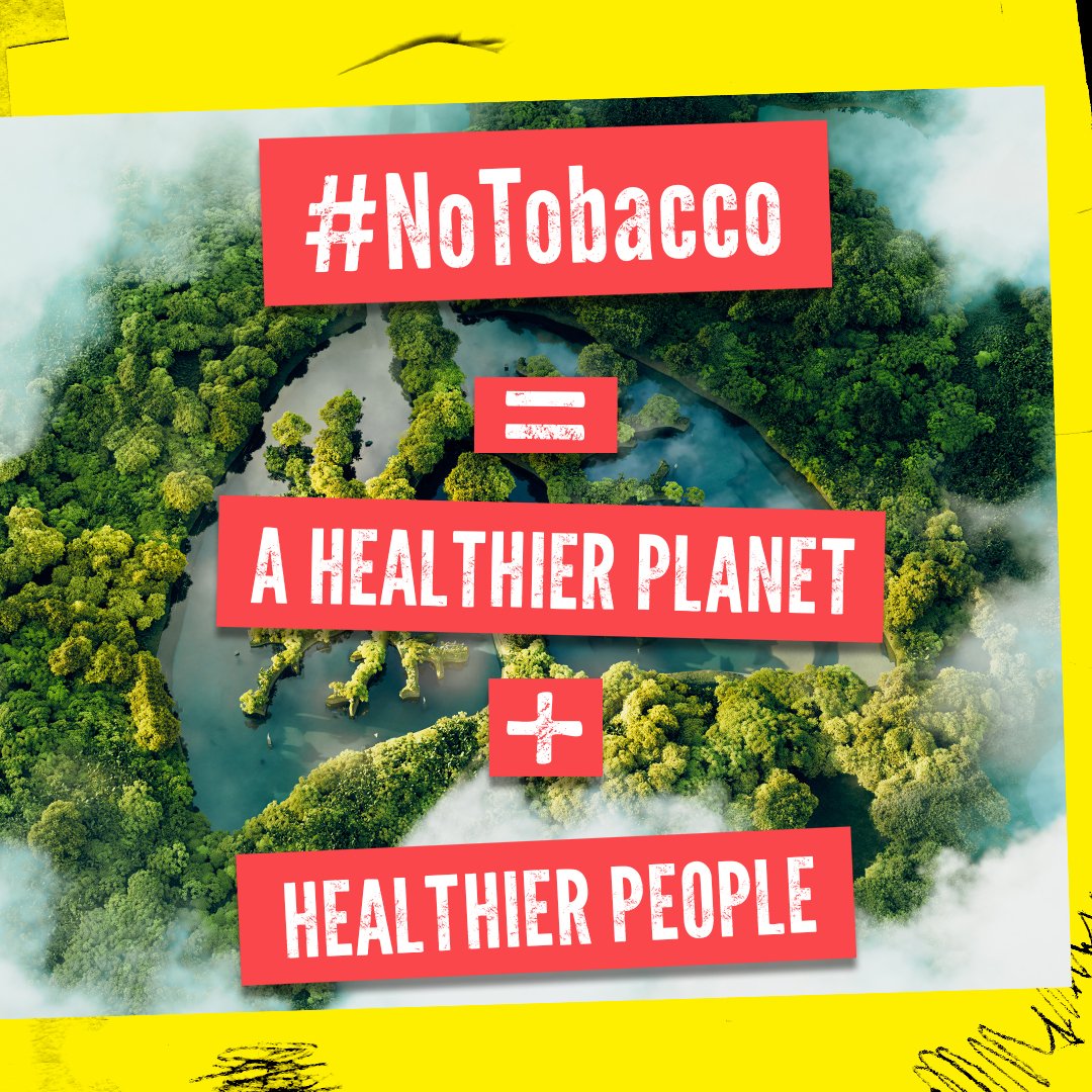 Today is #WorldNoTobaccoDay!

Every cigarette smoked or #tobacco product used wastes precious resources that our existence depends on. Think about your #health, think about the future and quit tobacco 🚭! #NoTobacco = healthier 🌎🌍🌏 and healthier people 👶👦🏾🧑🏻‍🦱🧔🏿‍♂️👧🏼 #HealthForAll
