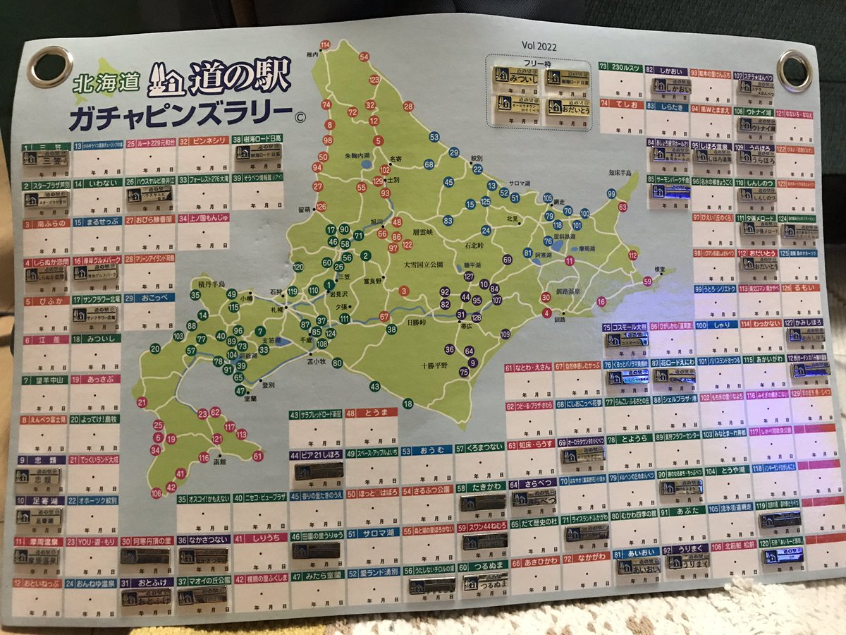 コスモール 北海道道の駅 ガチャピンズラリーシルバーピンズ帯広周辺