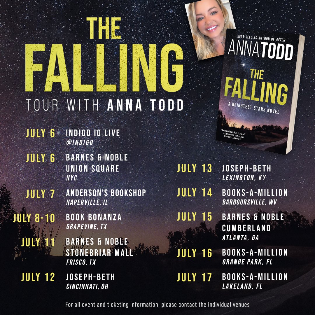 Did someone say tour dates? @annatodd will be on tour this July for #TheFalling and we hope to see you at one of the stops! Let us know if you’ll be coming and where we’ll see you. Visit frayedpages.wattpad.com/events for more information.