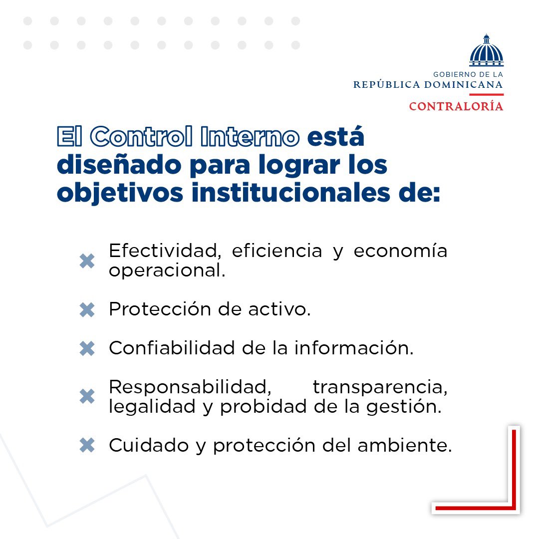 ContraloriaRD's tweet image. El control interno es el proceso bajo rectoría y evaluación permanente de CGR, ejecutado por la Dirección Superior y los servidores públicos de cada entidad u organismo bajo el ámbito de la Ley 10-07. 

#ContraloriaRD #CGR #SomosControl