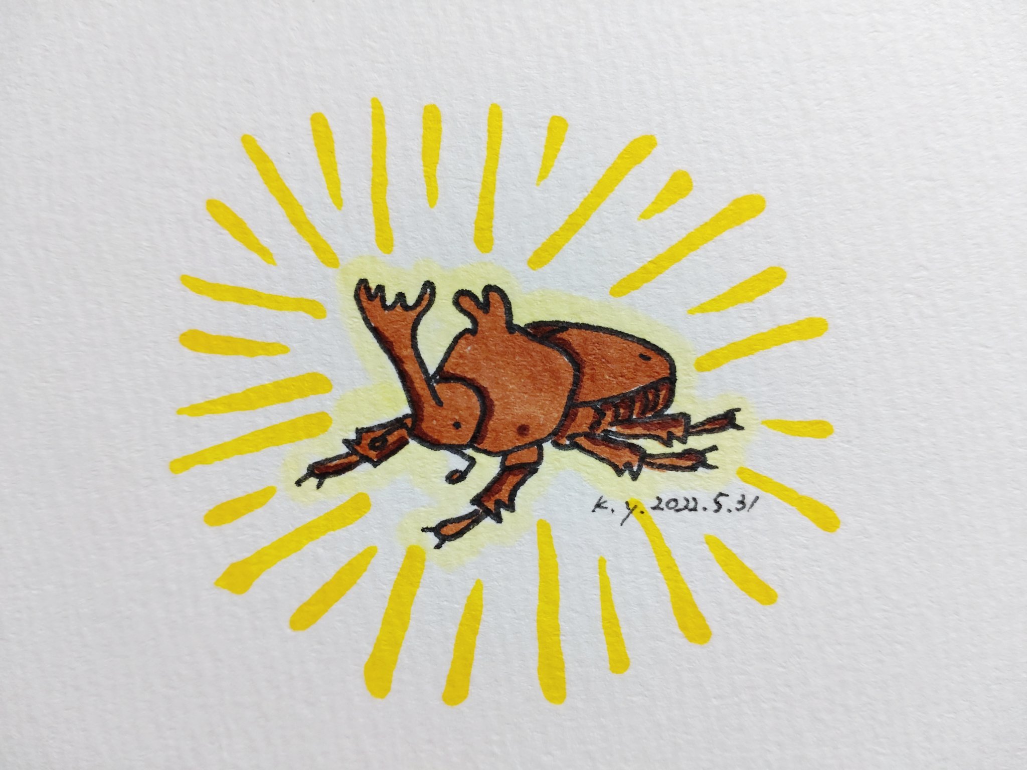 ゆりこうだい 2531 1 カブトムシ 一日一絵 イラスト 手描きイラスト コピック Copic 昆虫 甲虫 カブトムシ Beetle Trypoxylusdichotomus T Co Lxmdrnalbi Twitter