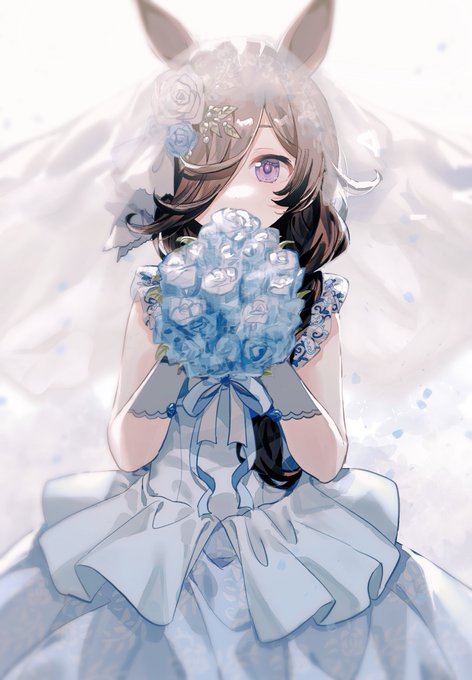 「頭に花 ウェディングドレス」のTwitter画像/イラスト(人気順)