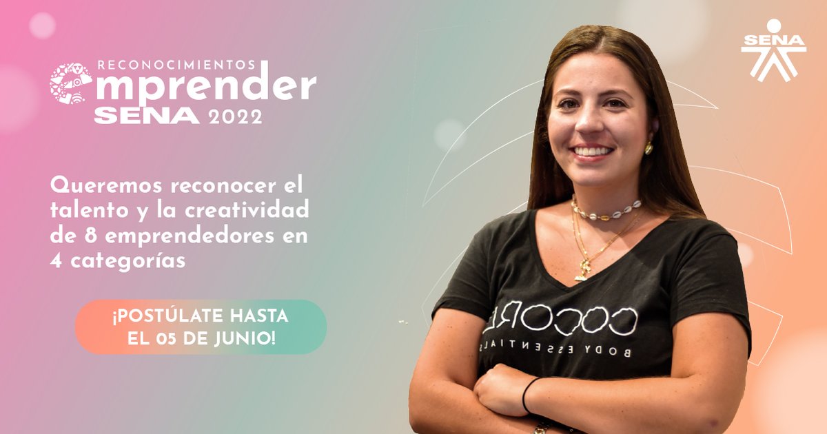 SENANarino's tweet photo. 🎉Los #EmprendedoresSENA son uno de los grandes orgullos de nuestra Entidad. 🤩🏅Queremos reconocer una vez más su talento, compromiso e innovación.
⏰🗓 Hasta el 5 de junio puedes postularte a los ‘Reconocimientos #EmprenderSENA 2022’
👉🏻https://t.co/xVbIespiIn https://t.co/prLZV8loDJ