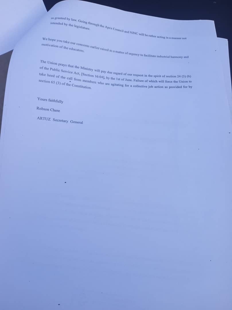 ARTUZ_teachers's tweet photo. The 1st of June is here & the employer @psczimbabwe & relevant Ministries & officials including @MthuliNcube and @ProfPMavima have failed to resolve the salary Crisis.The Union is seized with consulting members & sister Unions on a Collective fight back tactic.#OrganiseOrStarve https://t.co/NCpaNaGlTG