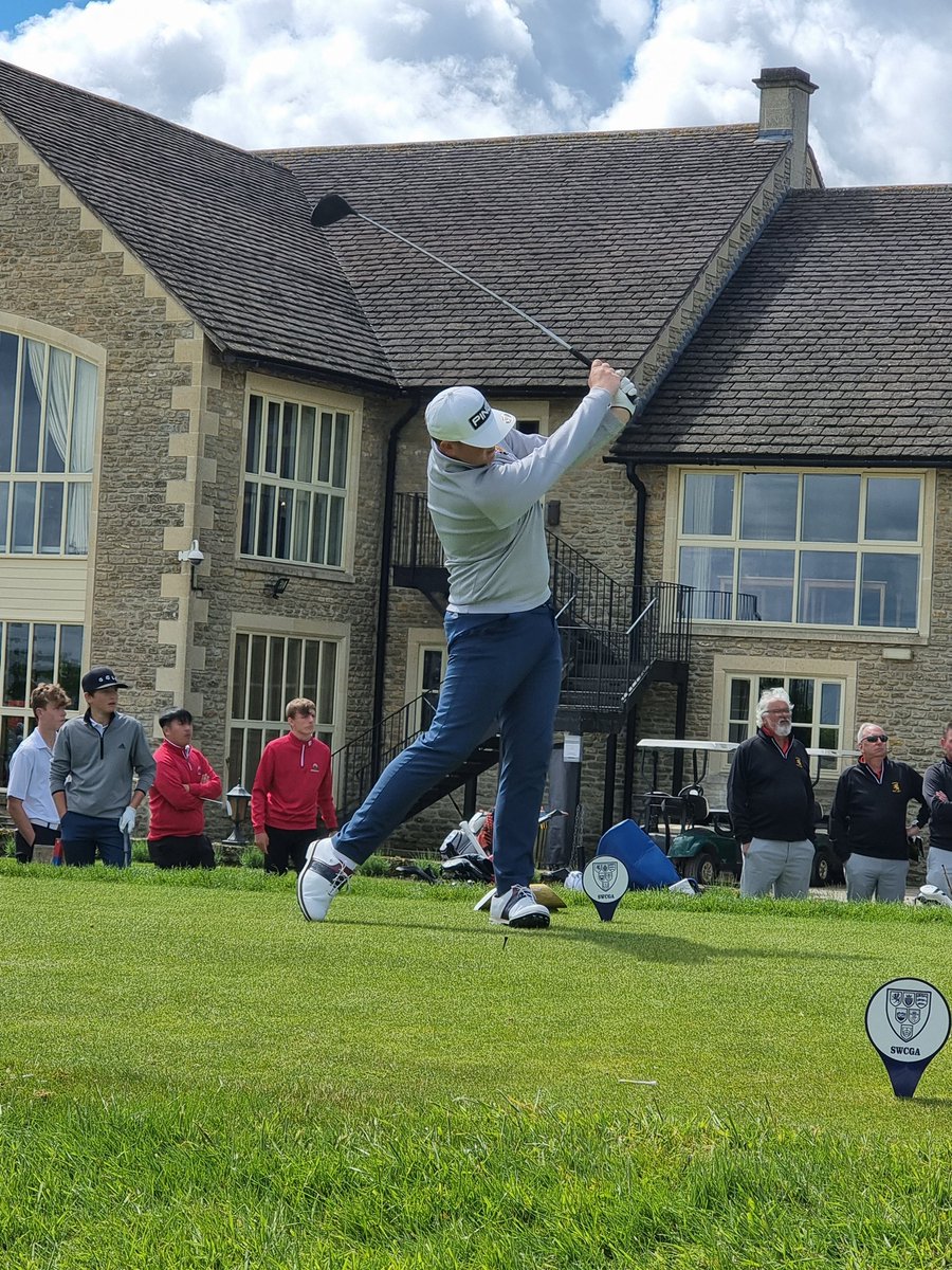 Leo Powell splits the first fairway playing in the SWCGA U14/U16 Championship for <a href="/GlosGolfLive/">Gloucestershire Golf Live</a>