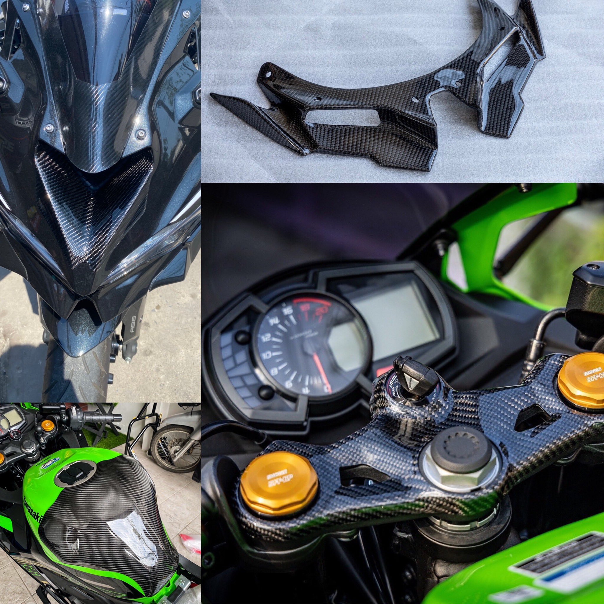 カーボンラムエアダクトカバーZX25R/ZX4R/ZX4RR カーボンエアラム - パーツ