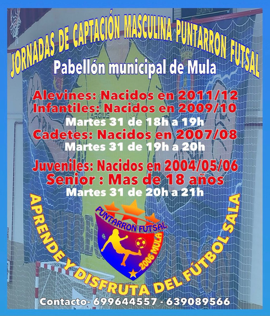 ¡¡¡ES HOY!!!

JORNADA DE CAPTACIÓN MASCULINA

Hoy Martes 31 os esperamos en el Pabellón Municipal. 

APRENDE Y DISFRUTA DEL FÚTBOL SALA