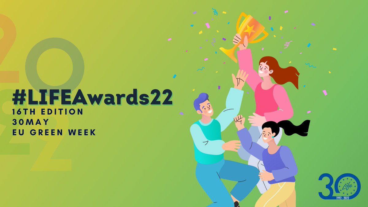 Congrats to the #LIFEAwards22 winners &amp; finalists!

Their amazing work on the ground, resulting in more #biodiversity, less #pollution and more #ClimateAction was rewarded yesterday during the #EUGreenWeek

Check out all details: europa.eu/!qBf46p #LIFEis30 #LIFEProgramme