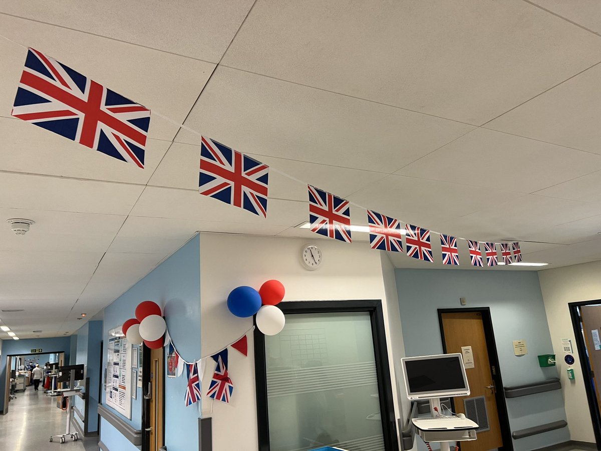AshleyDavidEady's tweet photo. Getting jubilee ready on the Surgical Assessment Unit! Think we may need more flags guys! https://t.co/6hhclJGvnV