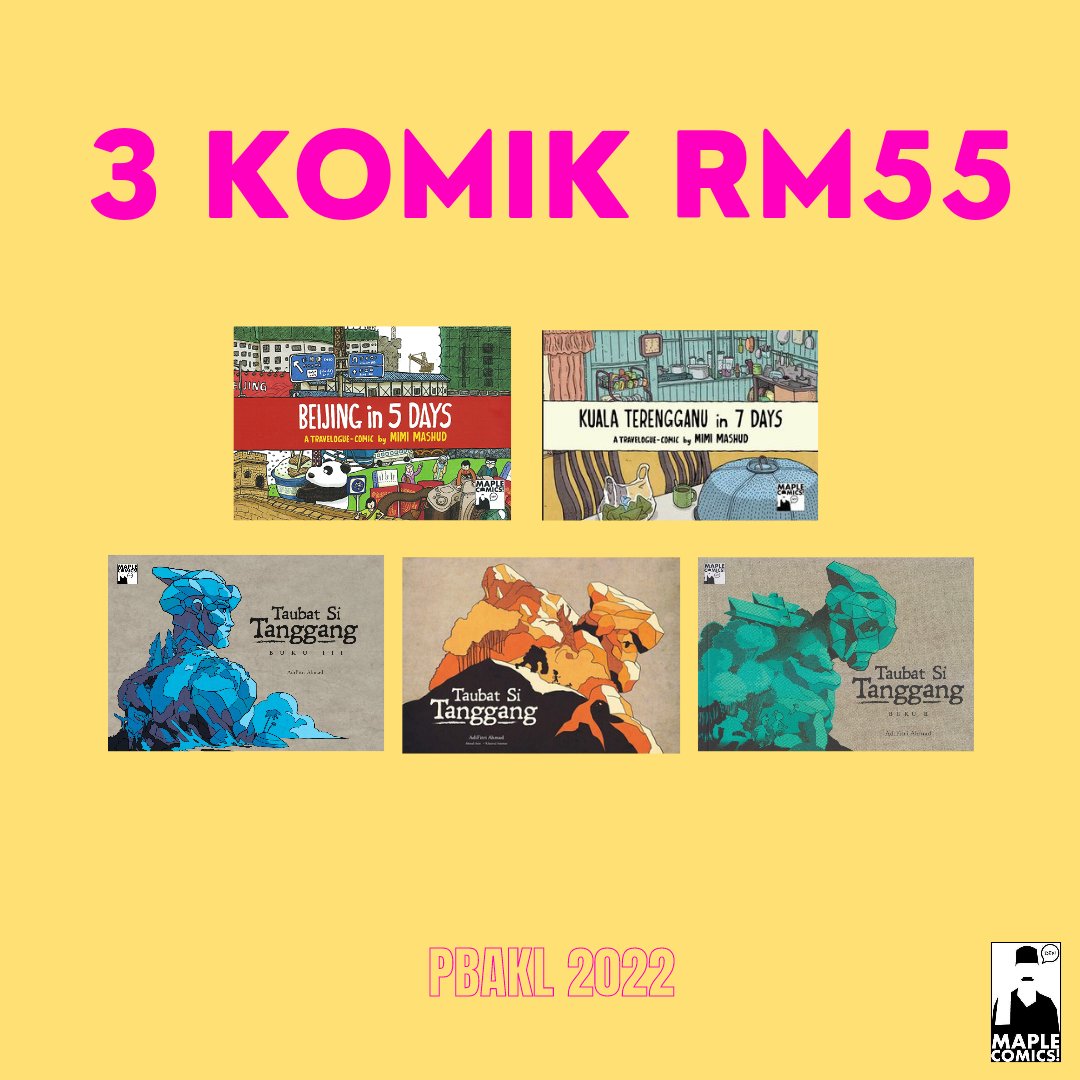 komikmaple's tweet photo. Dapatkan promo 3 Komik RM55 semasa #pbakl2022!
Dari 3-12 Jun sahaja.
#komikmaple #maplecomics https://t.co/ApSqRcUSZ1