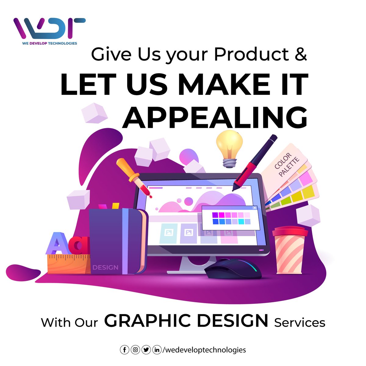 wedevelop_tech's tweet image. We offer all sorts of graphic designing services.
✅ Corporate Identity 
✅ Print Media 
✅ Printing 
✅ Web and Mobile App 
✅ Animations 
✅ Web Design and Banners. 
Your idea and our achievement to create that excitement or engagement to drive results.
With a 100% satisfaction