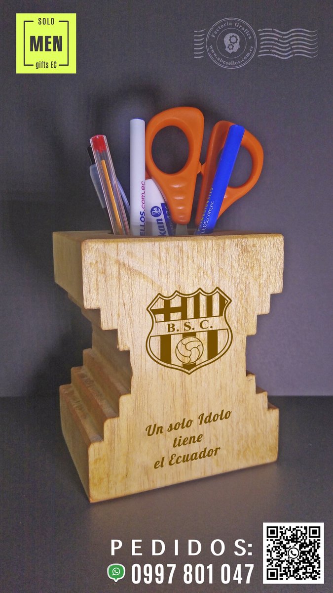 abcsellos's tweet photo. PORTA LÁPICES PARA ESCRITORIO 💯 % Perzonalizados✅ #BarcelonaSC #merchandising #regalosenmadera #HechoEnEcuador #hechoenecuador #maderabalsa https://t.co/CH9SvChZsE