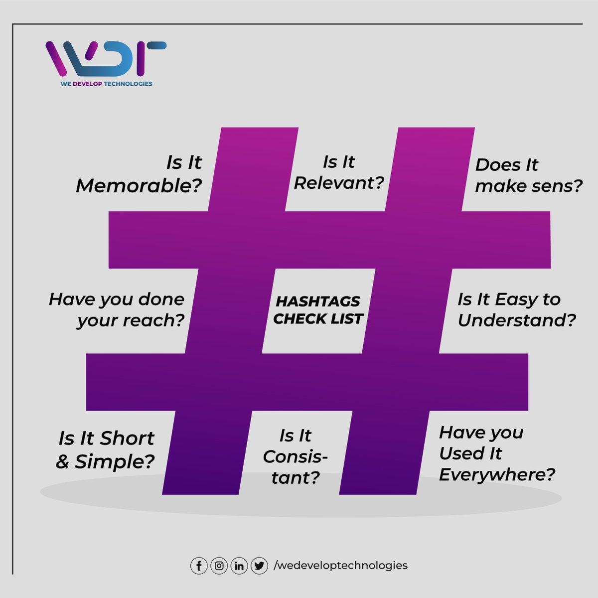 wedevelop_tech's tweet image. Are you still struggling to choose the right hashtags for your posts?
Well, worry no more! Follow these 8 essentials rules to make your posts seen by more people. ➡️
To know more fun-tech facts follow us: @wedeveloptechnologies
Like our Facebook page: facebook.com/wedeveloptechn…