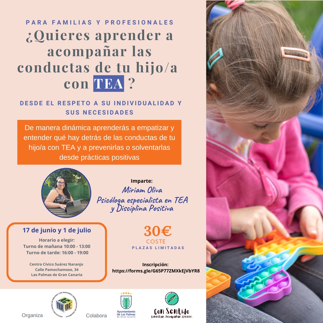 ACTRADE_Asoc's tweet photo. ¿Quieres aprender a acompañar las conductas de tu hijo/a con TEA?
En esta formación aprenderás a acompañar, de manera respetuosa, diferentes conductas que pueden suponer un reto en tu día a día.
Inscripciones: https://t.co/Yn66yb3u45 https://t.co/4XxKclmc33