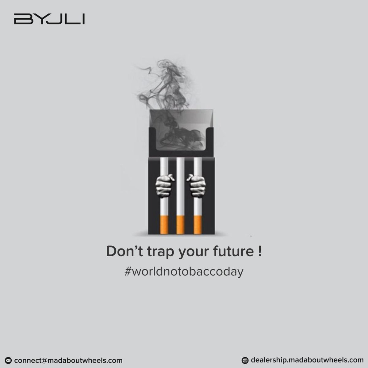 madaboutwheels_'s tweet photo. Don't trap your future! Choose a clean and healthy lifestyle over deathly habits. #SayNoToTobacco on this #WorldNoTobaccoDay. https://t.co/pPp9o5Ghdz