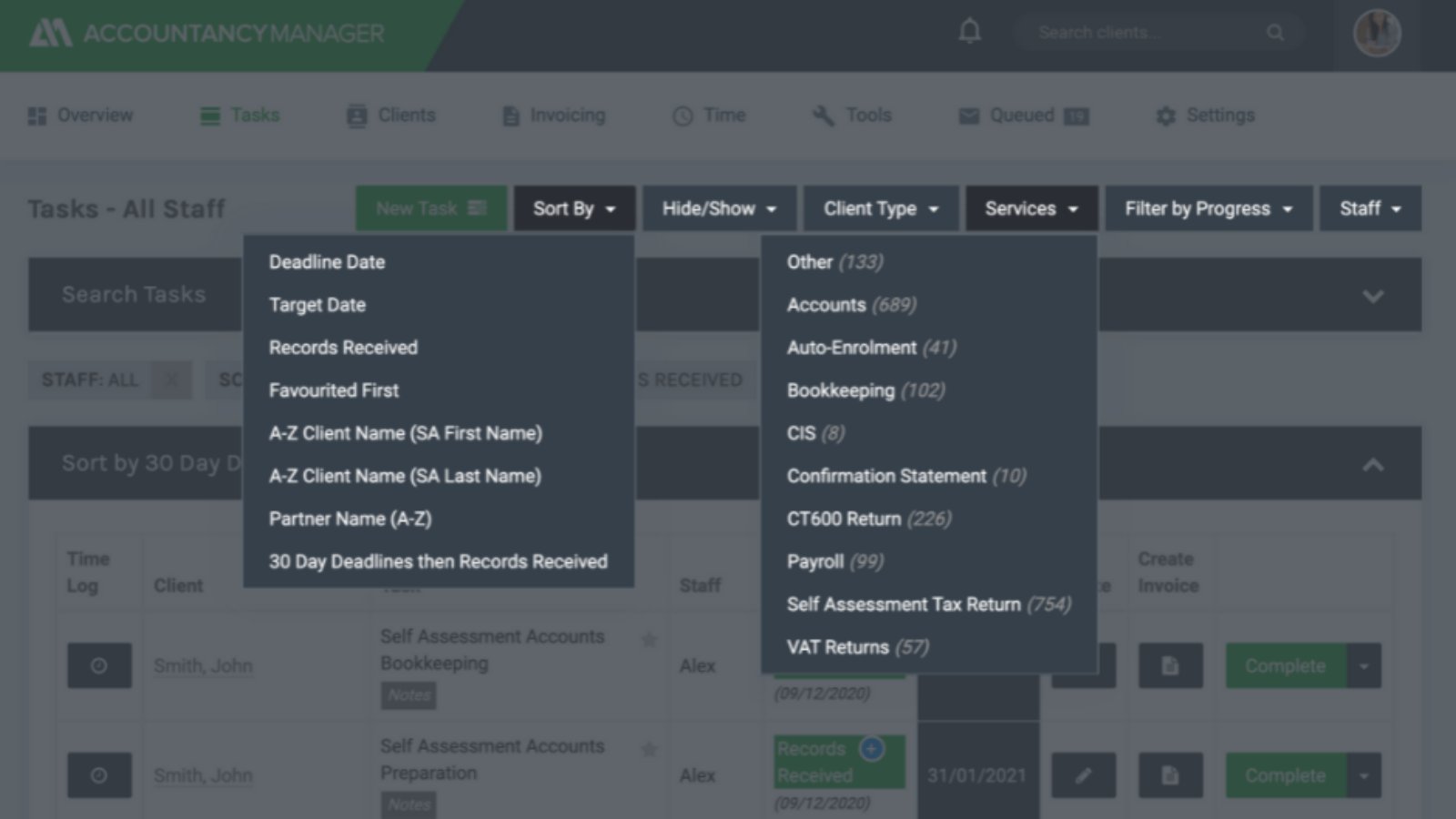 Accountancymanager on twitter customise your task list to suit you