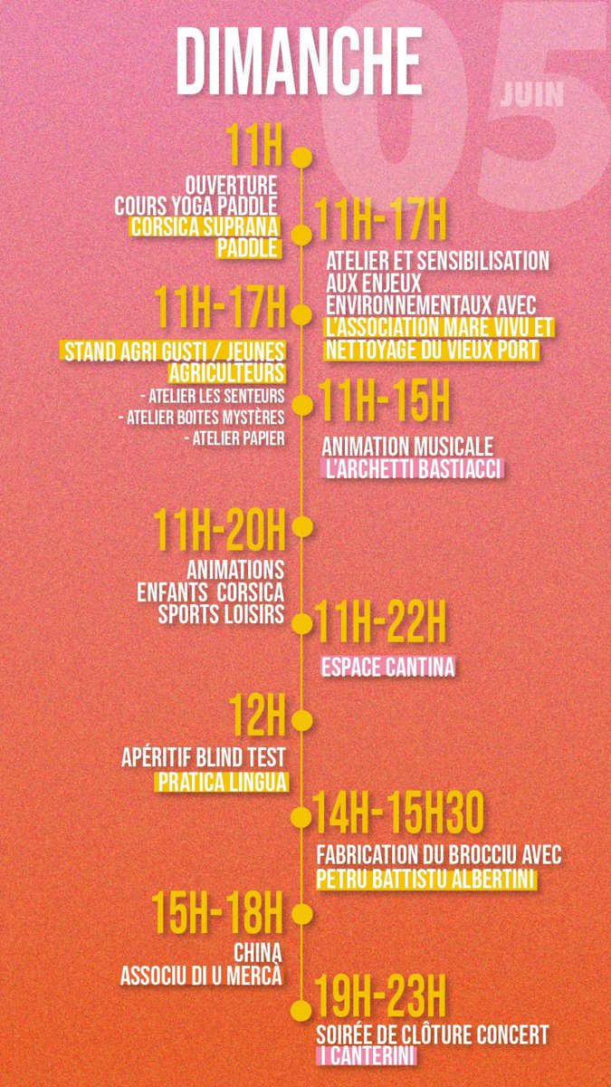 BastiaEterna's tweet photo. Découvre le programme de cette deuxième édition ⚡️

Durant 3 jours tu pourras découvrir les métiers des exposants présents sur la foire. 
Tu auras également la chance, si tu le souhaites, de participer à des ateliers avec les exposants, artisans et artistes…🌿 

#FieraDiBastia https://t.co/j8e6d1UBkH