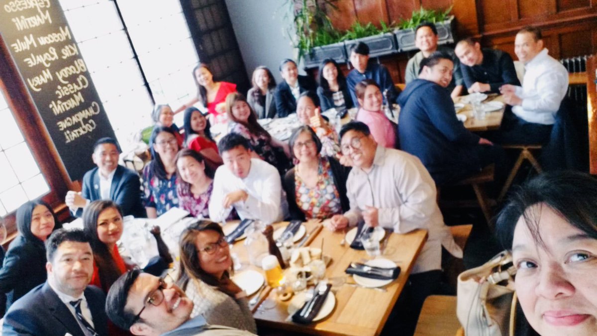 The A Team celebrating after everyone’s hard work in the conception, creation and the day implementation of the ‘Support for one another, Caring for each other’ H&amp;WB by <a href="/filipinonurseuk/">Filipino Nurses Association UK</a> through the support of @CNOEngland 
<a href="/FNightingaleF/">Florence Nightingale Foundation</a> 
<a href="/westwood_greta/">Prof Greta Westwood CBE PhD Registered Nurse</a> 
<a href="/GemmaStacey10/">Prof Gemma Stacey (She/Her)</a>
