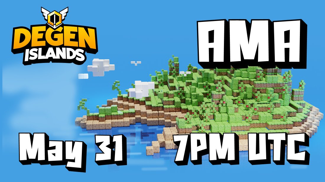 AMA: With the Degen Islands Founders 

Join the Degen Islands team AMA on Discord

📅  Today May 31
⏰   7PM UTC

Link:👇
discord.com/events/9463731…