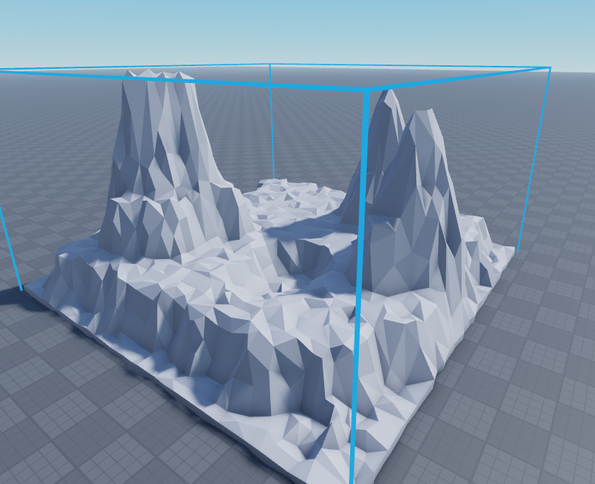 5DiamondzZ's tweet photo. so i tried to make low poly terrain in blender, (ive only used blender once) and exported it to roblox studio i dont know how to export the colors/texture (also i stretched it a bit in roblox studio) https://t.co/bwMPgg7gLL