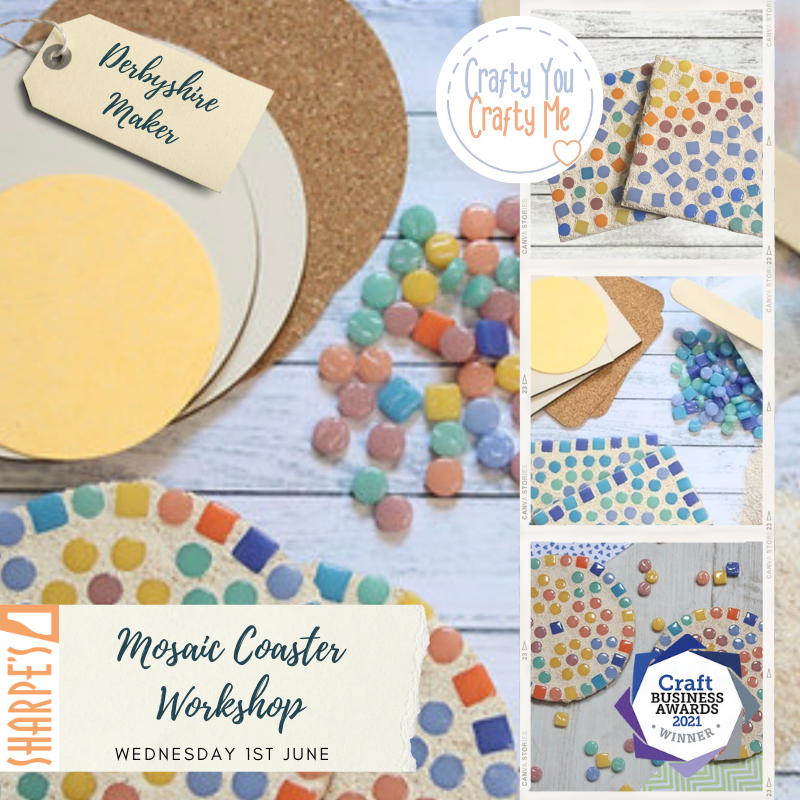 SharpesMuseum's tweet photo. Looking for something to do with the kids tomorrow, or fancy having a go at a new craft yourself?! Join @craftyucraftyme for this #workshop creating your own #mosaic coaster! £15 per person, all materials included.

Book here 👉
https://t.co/N7bA6OE5H8

#DerbyshireMaker https://t.co/JXxW092Jjw