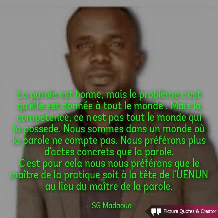 Mon candidat à la tête de L'UENUN ...